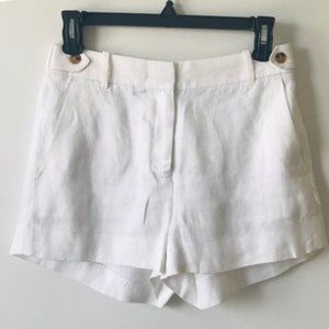 J CREW White Garden Linen Shorts Classic Medium